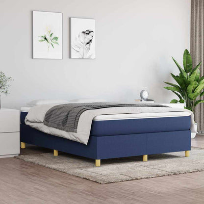Struttura Letto a Rete a Molle Blu 140x190 cm in Tessuto