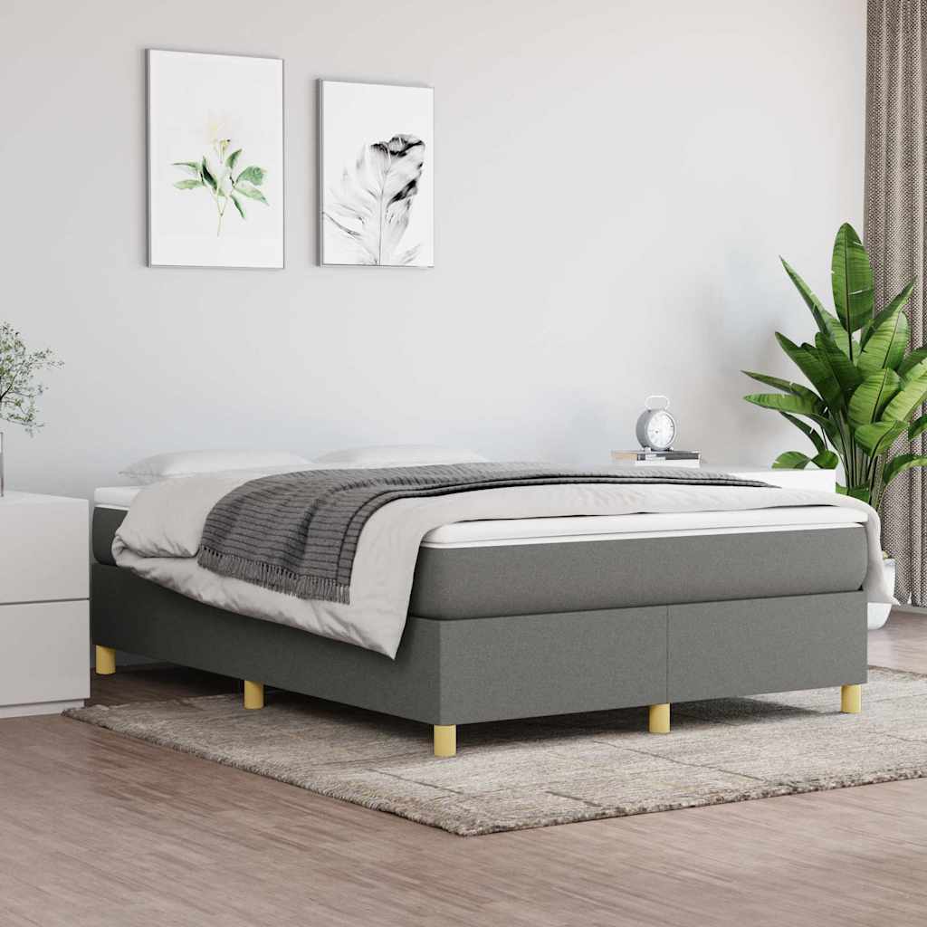 Struttura Letto a Rete a Molle Grigio Scuro 140x200 cm Tessuto