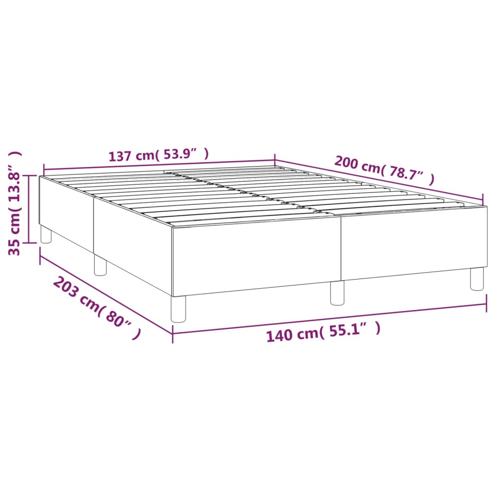 Struttura Letto a Rete a Molle Marrone Scuro 140x200 cm Tessuto | homemem39