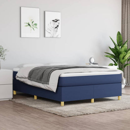 Struttura Letto a Rete a Molle Blu 140x200 cm in Tessuto | homemem39