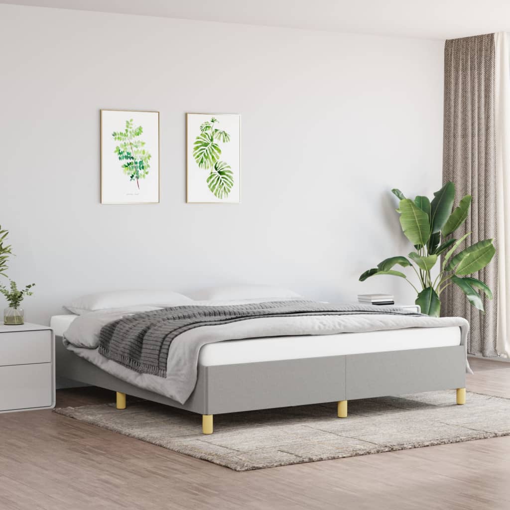 Struttura Letto a Rete a Molle Grigio Chiaro 160x200 cm Tessuto | homemem39