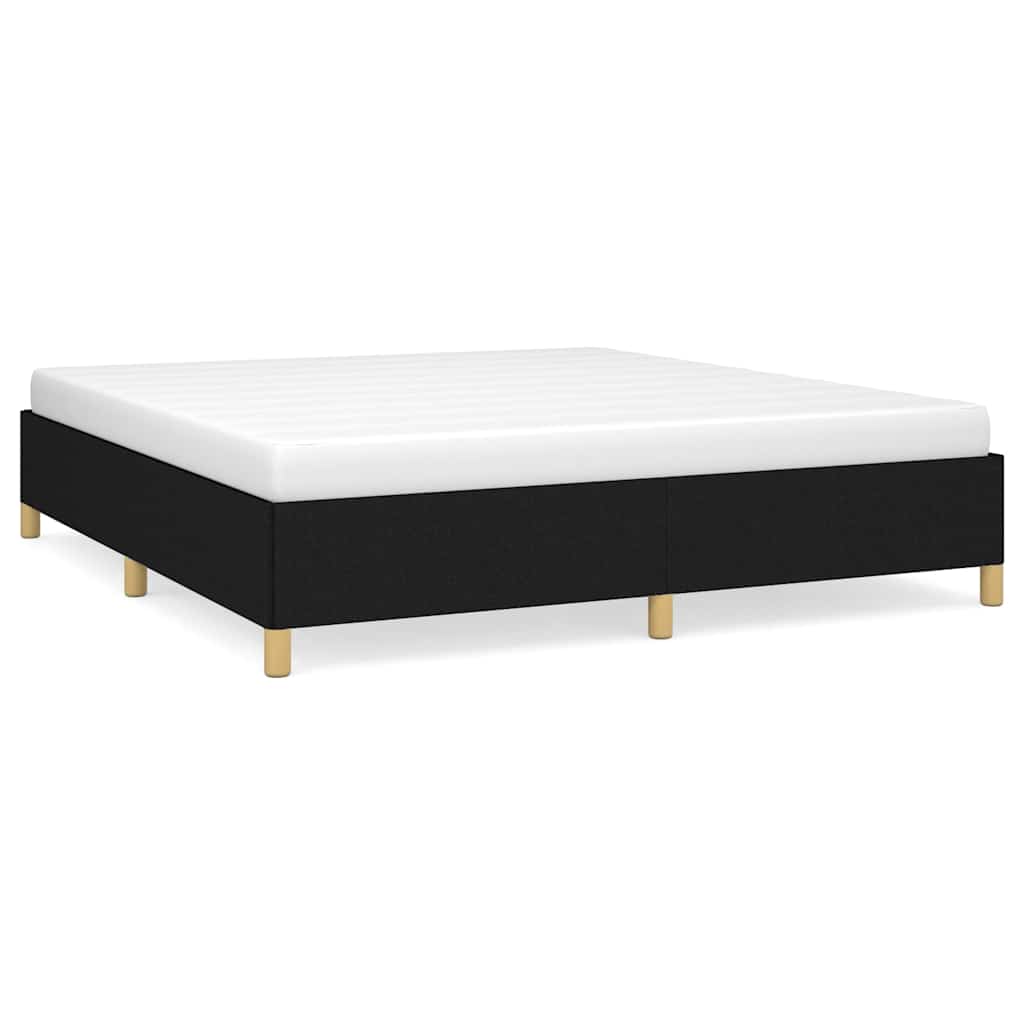 Struttura Letto a Rete a Molle Nero 160x200 cm in Tessuto