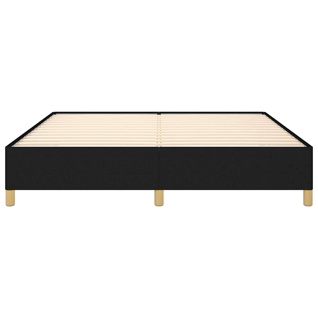Struttura Letto a Rete a Molle Nero 160x200 cm in Tessuto
