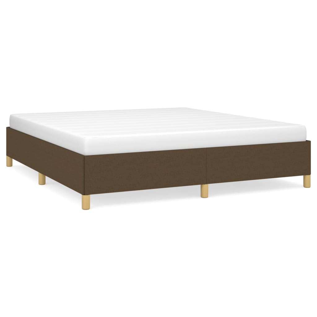 Struttura Letto a Rete a Molle Marrone Scuro 160x200 cm Tessuto