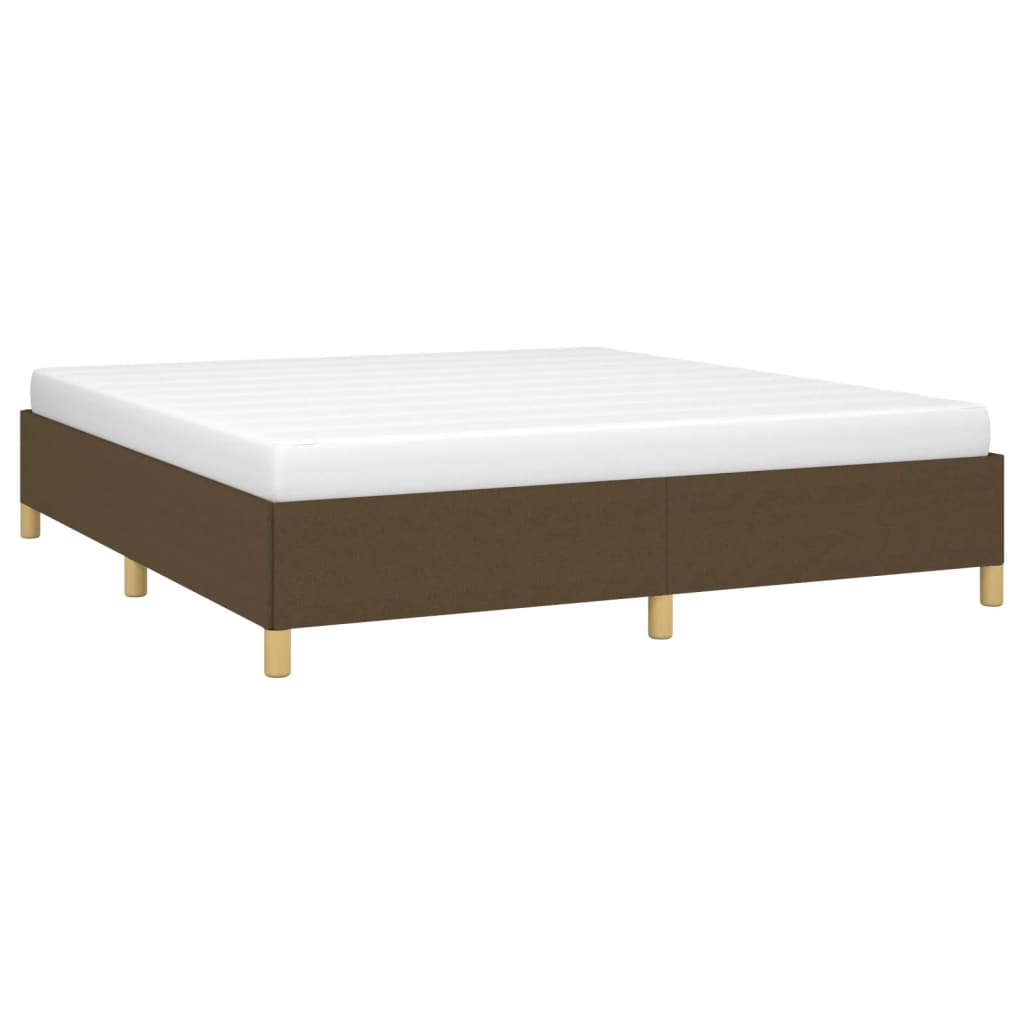 Struttura Letto a Rete a Molle Marrone Scuro 160x200 cm Tessuto