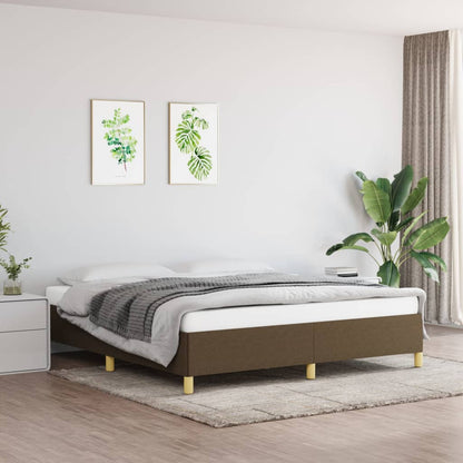 Struttura Letto a Rete a Molle Marrone Scuro 160x200 cm Tessuto