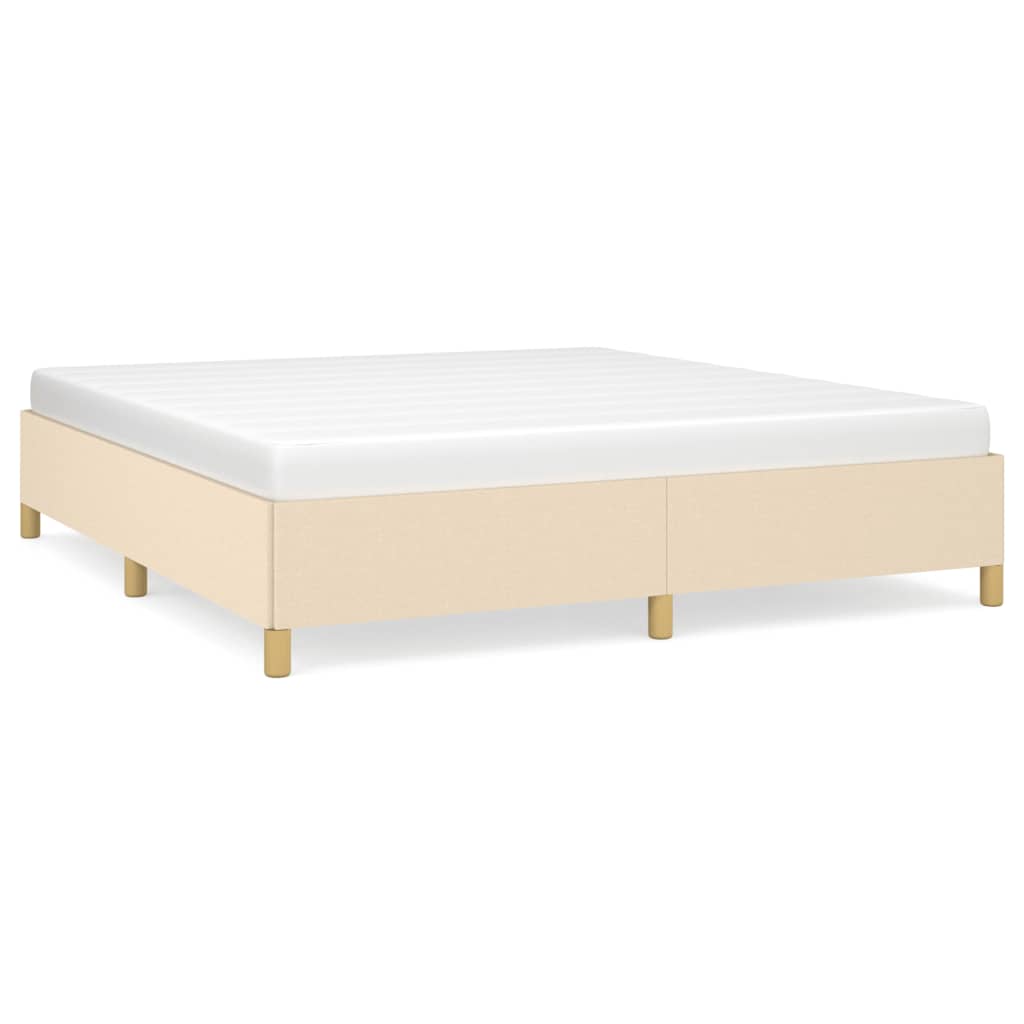 Struttura Letto a Rete a Molle Crema 160x200 cm in Tessuto | homemem39