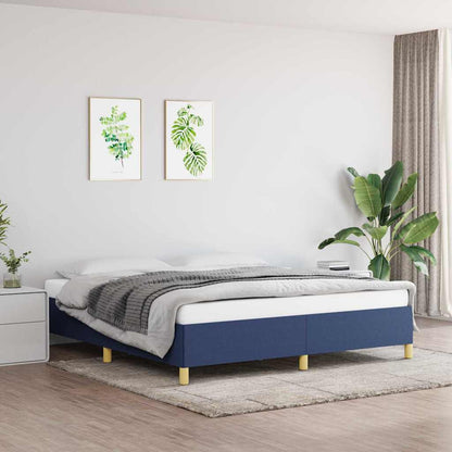 Struttura Letto a Rete a Molle Blu 160x200 cm in Tessuto