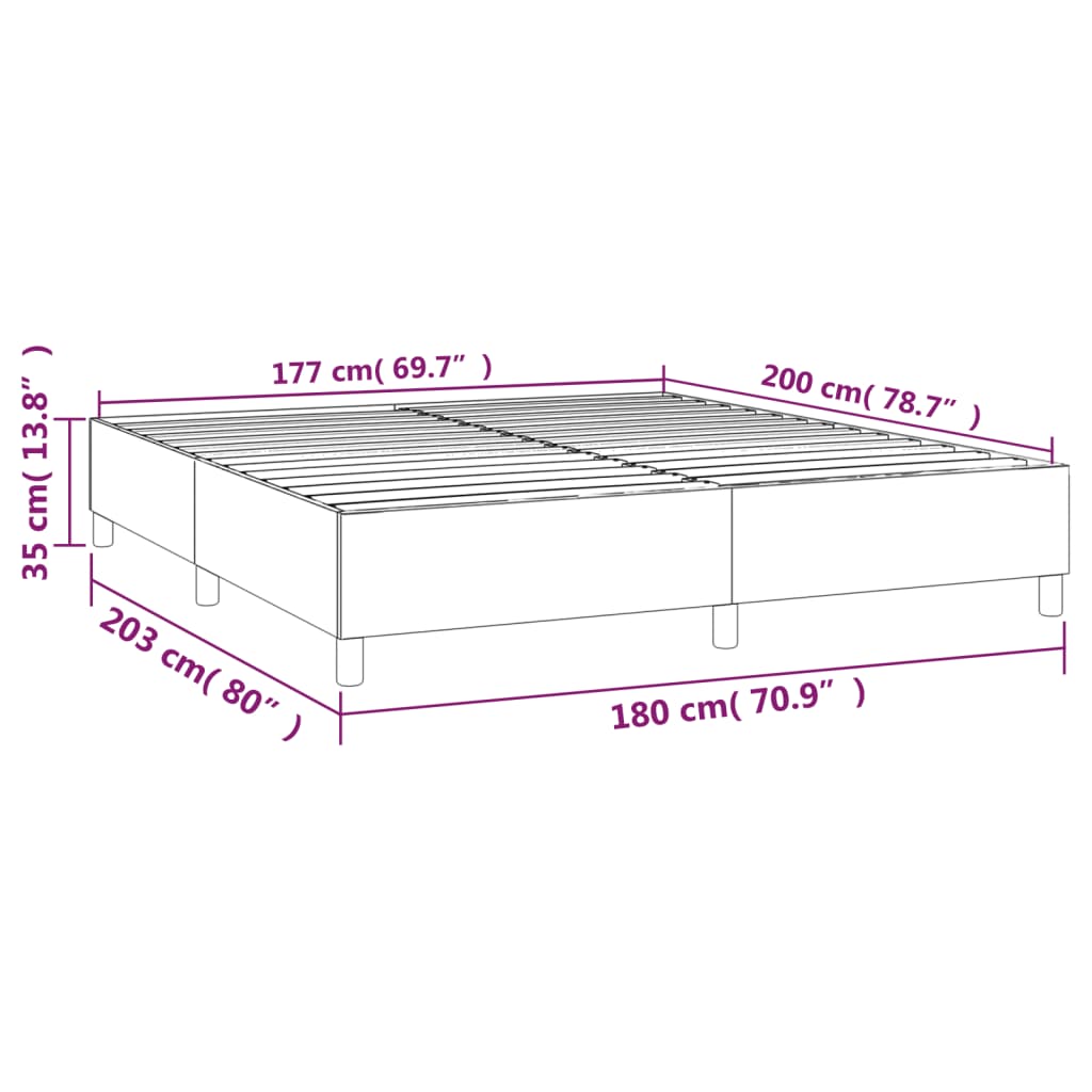 Struttura Letto a Rete a Molle Grigio Chiaro 180x200 cm Tessuto | homemem39