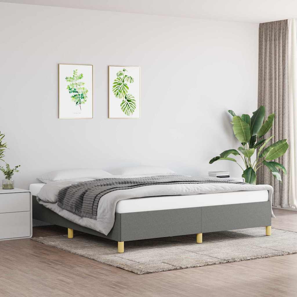 Struttura Letto a Rete a Molle Grigio Scuro 180x200 cm Tessuto