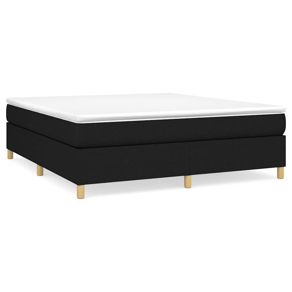 Struttura Letto a Rete a Molle Nero 180x200 cm in Tessuto