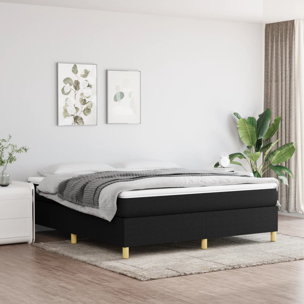 Struttura Letto a Rete a Molle Nero 180x200 cm in Tessuto | homemem39