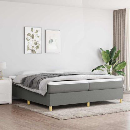 Struttura Letto a Rete a Molle Grigio Scuro 200x200 cm Tessuto