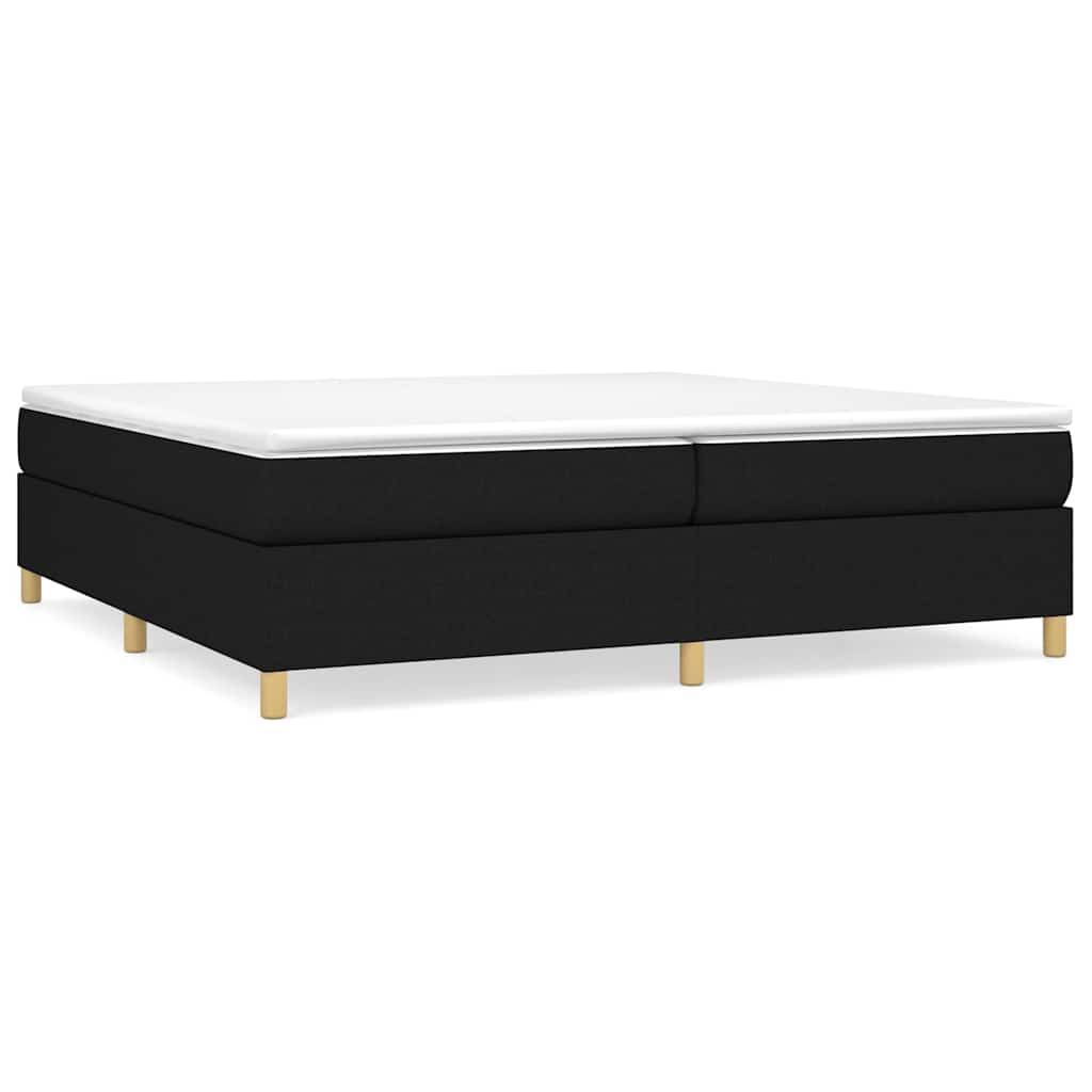 Struttura Letto a Rete a Molle Nero 200x200 cm in Tessuto