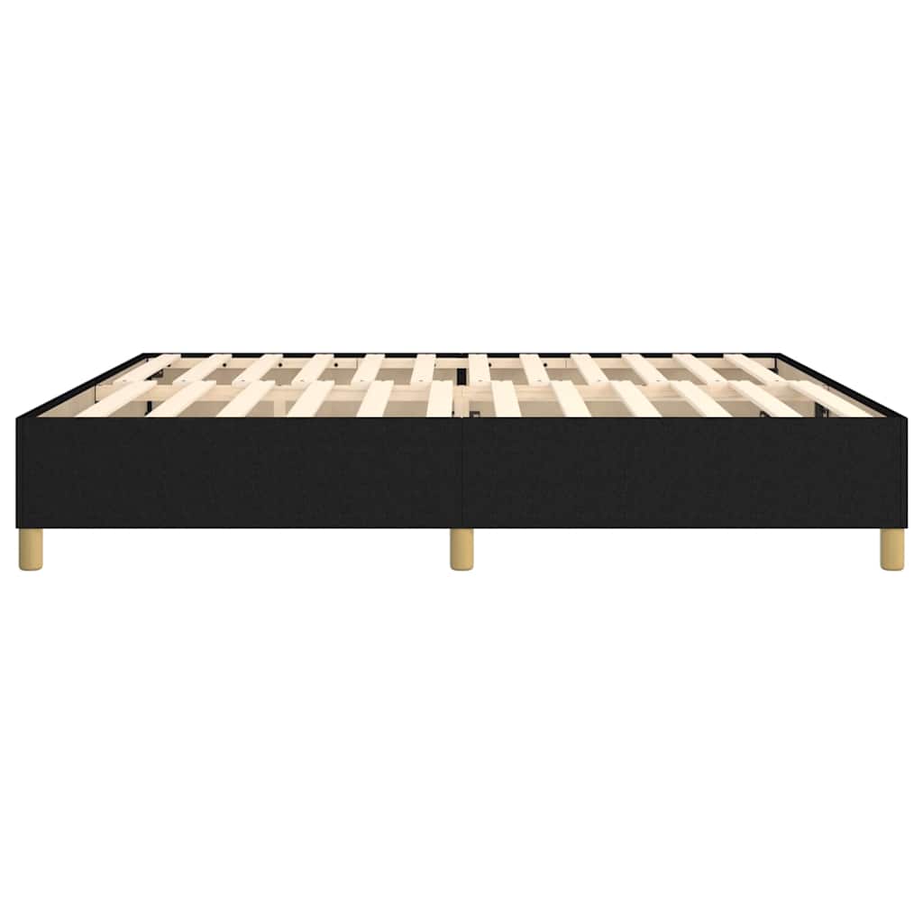 Struttura Letto a Rete a Molle Nero 200x200 cm in Tessuto