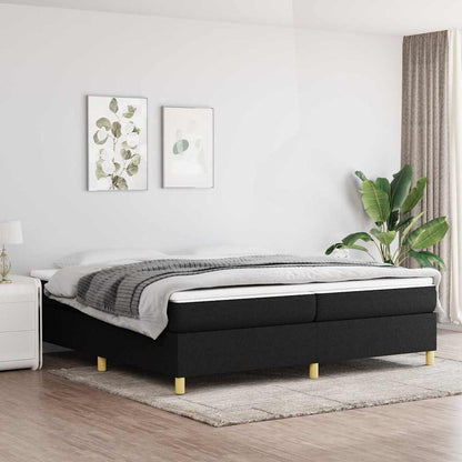 Struttura Letto a Rete a Molle Nero 200x200 cm in Tessuto