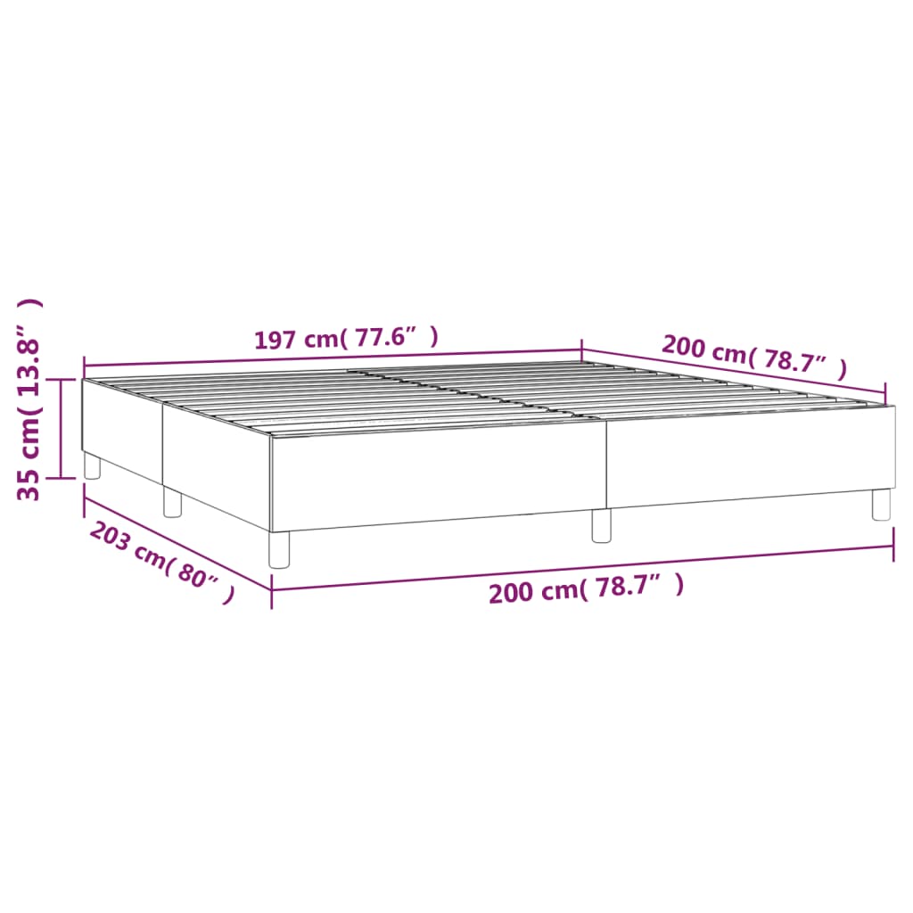 Struttura Letto a Rete a Molle Blu 200x200 cm in Tessuto | homemem39