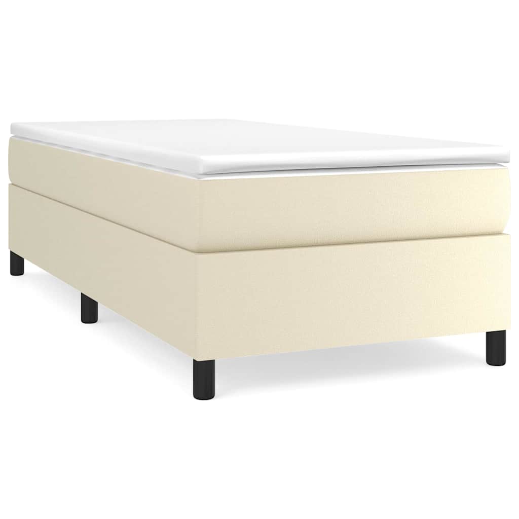 Struttura Letto a Rete a Molle Crema 80x200 cm in Similpelle