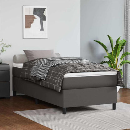 Struttura Letto a Rete a Molle Grigio 80x200 cm in Similpelle