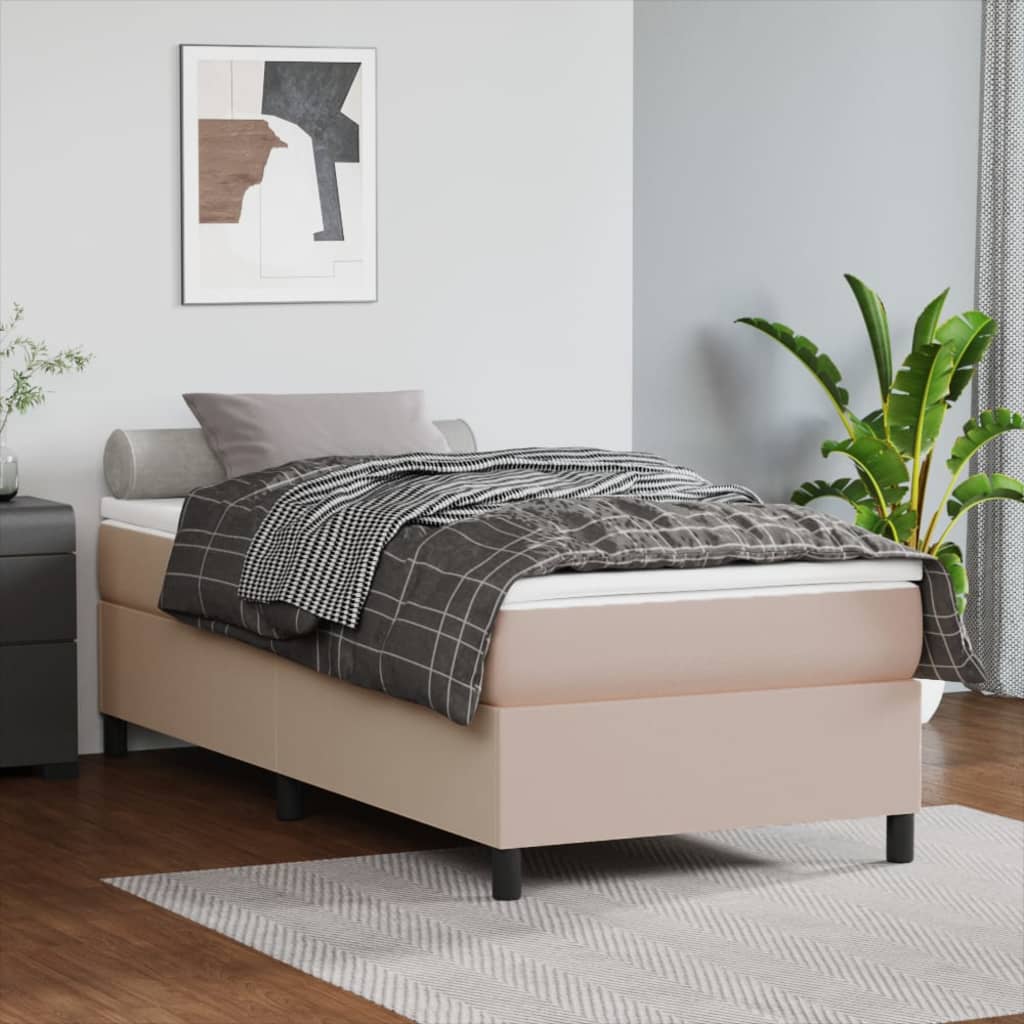 Struttura Letto a Rete a Molle Cappuccino 100x200 cm in Similpelle | homemem39
