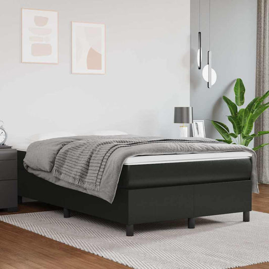 Struttura Letto a Rete a Molle Nero 120x200 cm in Similpelle