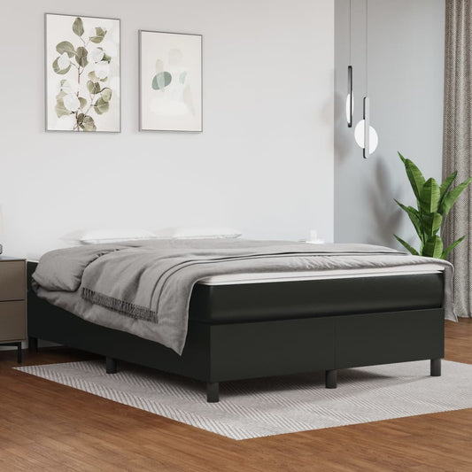 Struttura Letto a Rete a Molle Nero 140x190 cm in Similpelle - homemem39
