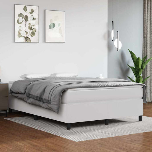 Struttura Letto a Rete a Molle Bianco 140x190 cm in Similpelle