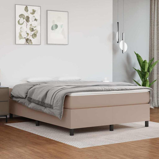 Struttura Letto a Rete a Molle Cappuccino 140x190 cm Similpelle