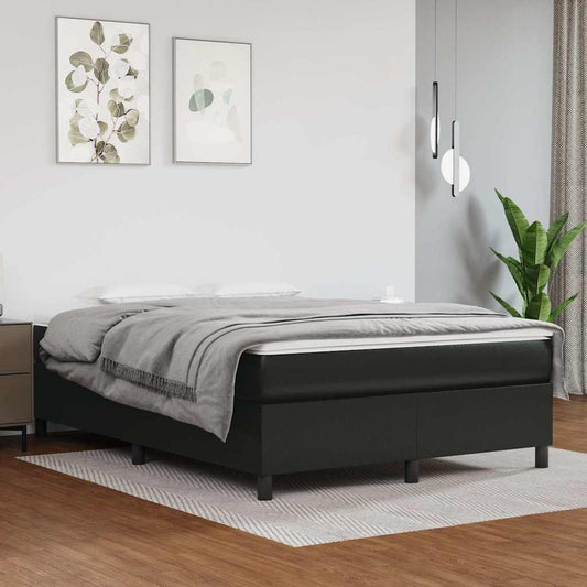 Struttura Letto a Rete a Molle Nero 140x200 cm in Similpelle