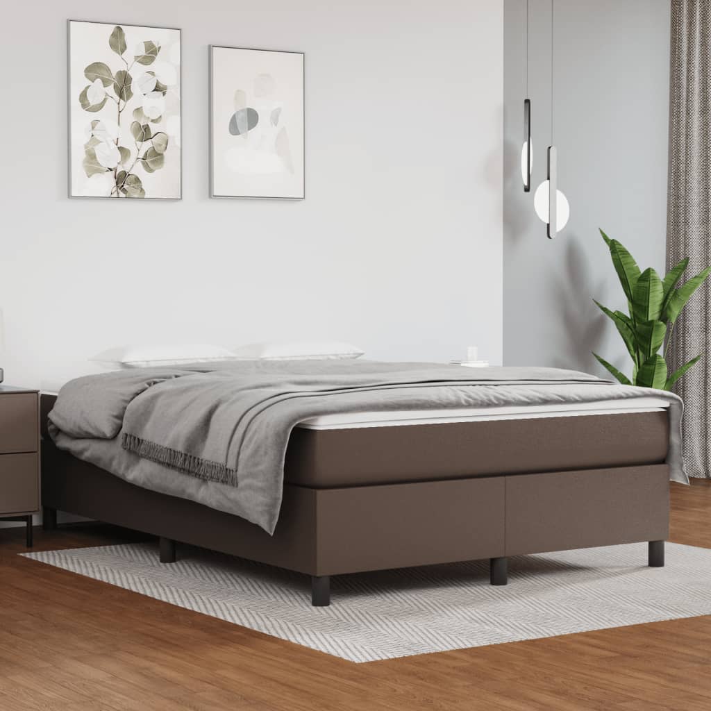 Struttura Letto a Rete a Molle Marrone 140x200 cm in Similpelle | homemem39