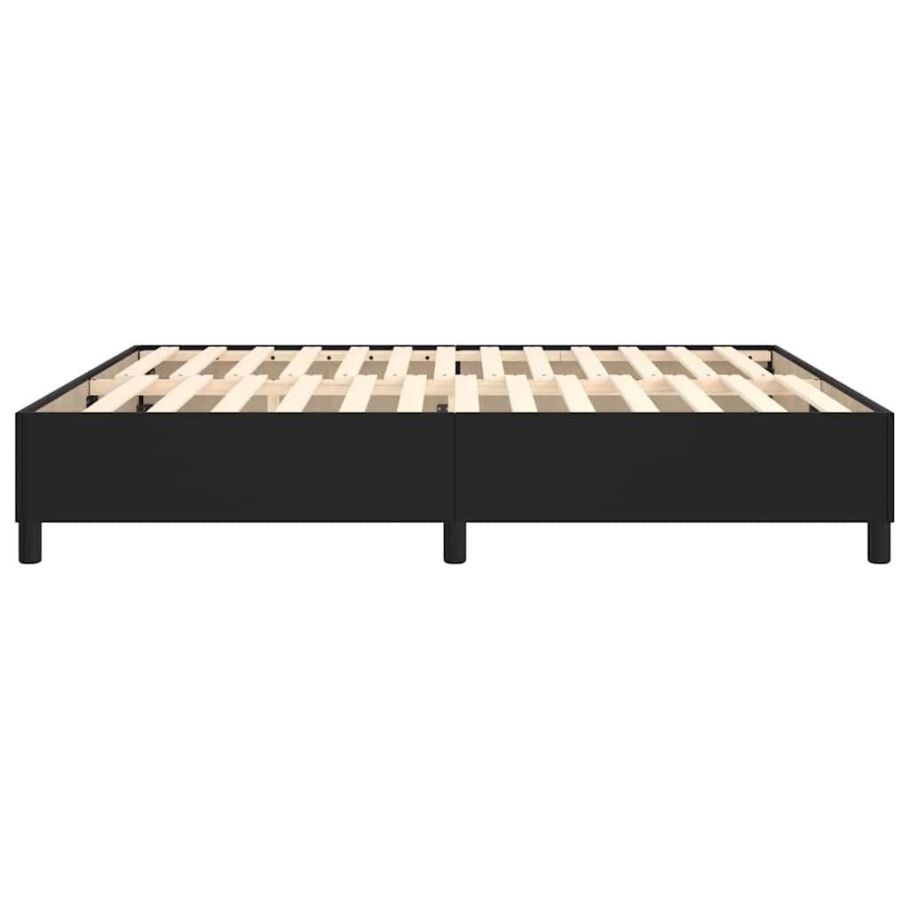 Struttura Letto a Rete a Molle Nero 160x200 cm in Similpelle