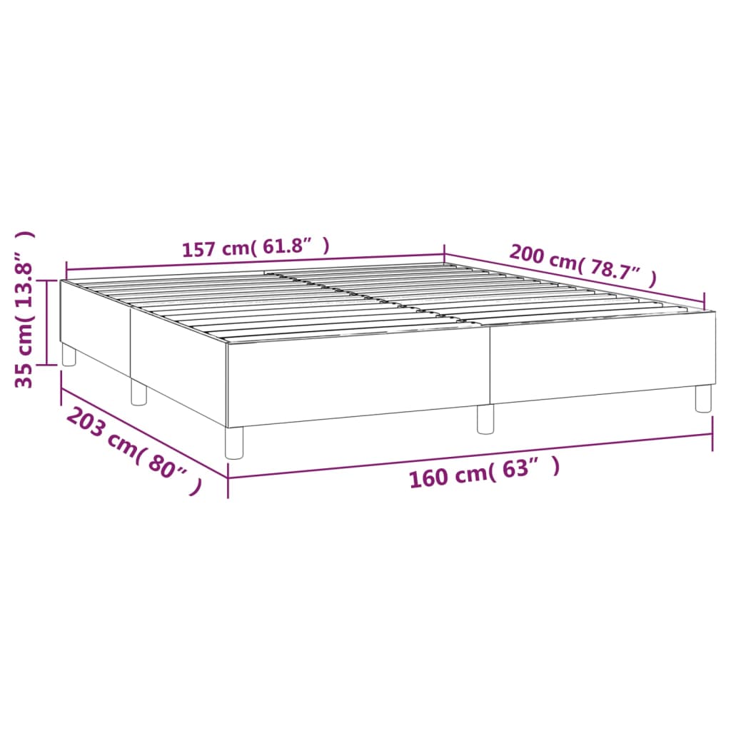 Struttura Letto a Rete a Molle Nero 160x200 cm in Similpelle | homemem39