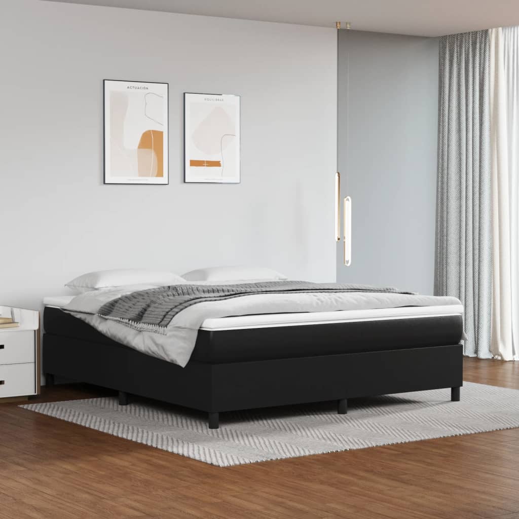 Struttura Letto a Rete a Molle Nero 160x200 cm in Similpelle | homemem39
