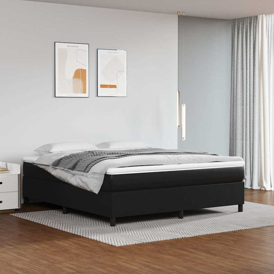 Struttura Letto a Rete a Molle Nero 160x200 cm in Similpelle