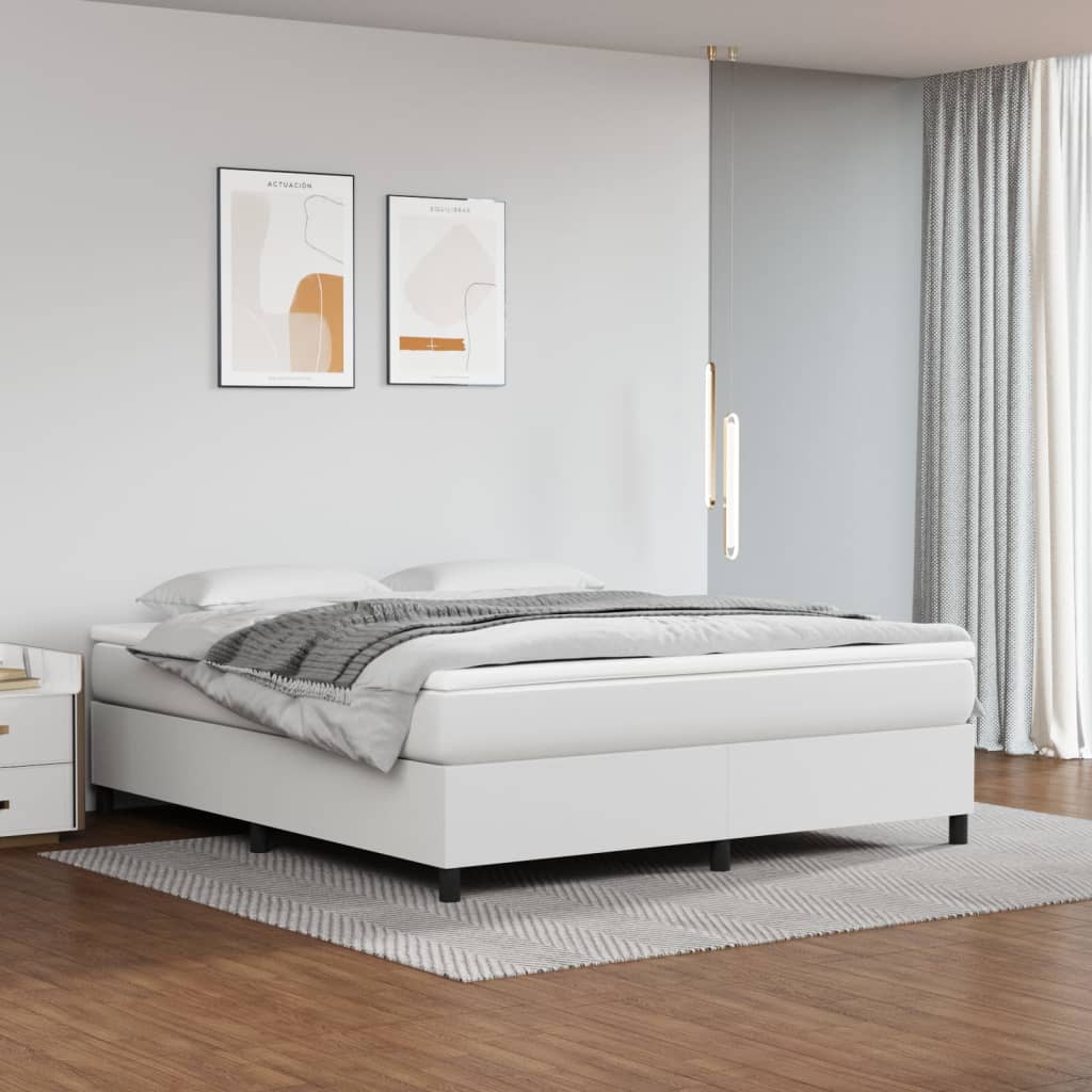 Struttura Letto a Rete a Molle Bianco 160x200 cm in Similpelle - homemem39