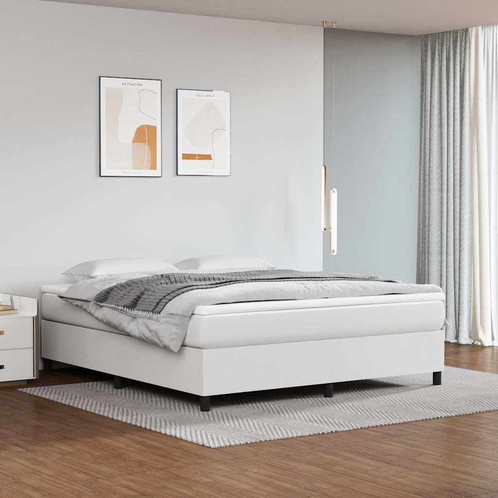 Struttura Letto a Rete a Molle Bianco 160x200 cm in Similpelle