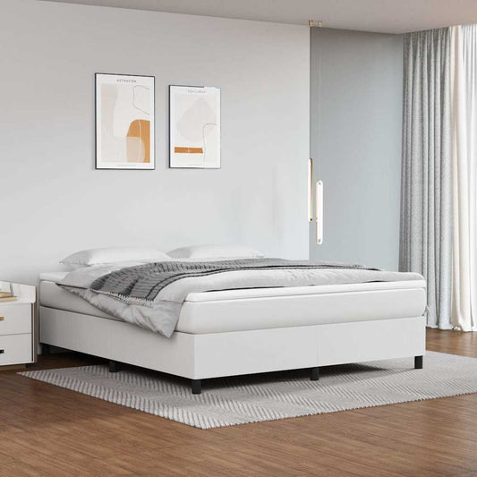 Struttura Letto a Rete a Molle Bianco 160x200 cm in Similpelle