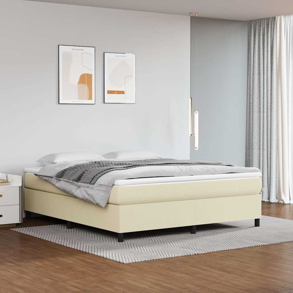 Struttura Letto a Rete a Molle Crema 180x200 cm in Similpelle