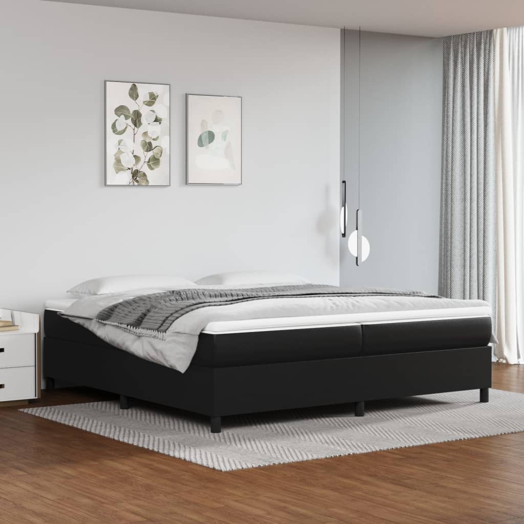 Struttura Letto a Rete a Molle Nero 200x200 cm in Similpelle - homemem39