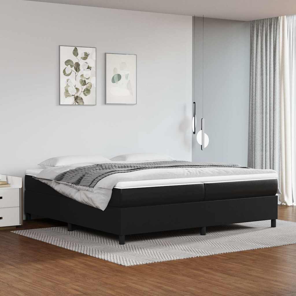 Struttura Letto a Rete a Molle Nero 200x200 cm in Similpelle