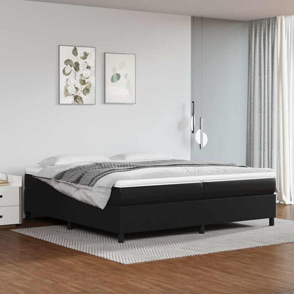 Struttura Letto a Rete a Molle Nero 200x200 cm in Similpelle