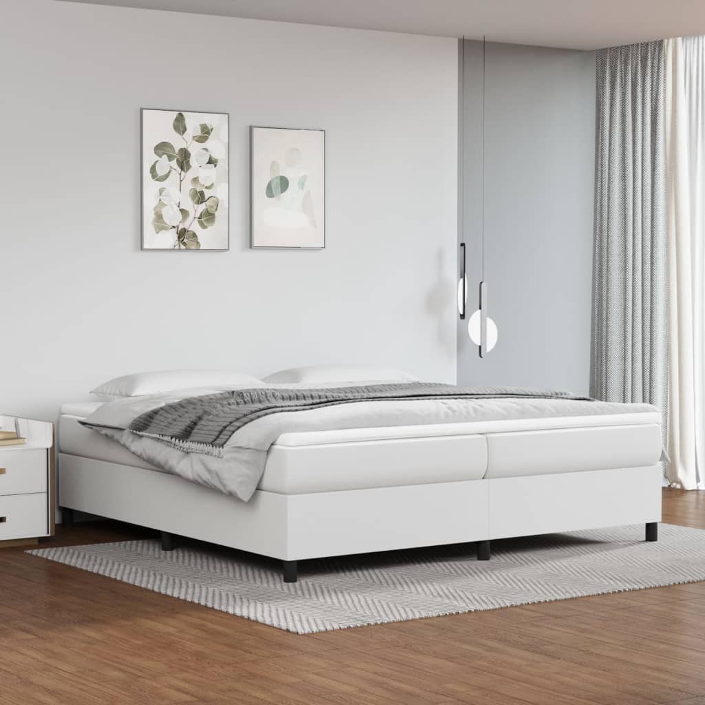 Struttura Letto a Rete a Molle Bianco 200x200 cm in Similpelle - homemem39
