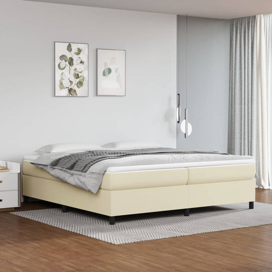 Struttura Letto a Rete a Molle Crema 200x200 cm in Similpelle - homemem39