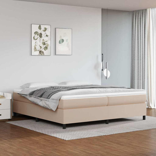 Struttura Letto a Rete a Molle Cappuccino 200x200 cm Similpelle