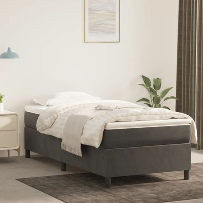 Struttura Letto a Rete a Molle Grigio Scuro 80x200 cm Velluto - homemem39