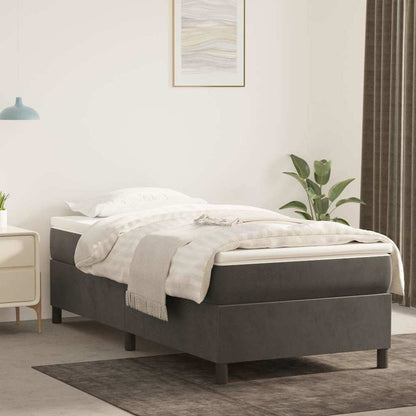 Struttura Letto a Rete a Molle Grigio Scuro 80x200 cm Velluto