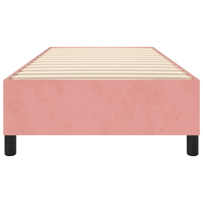Struttura Letto a Rete a Molle Rosa 80x200 cm in Velluto