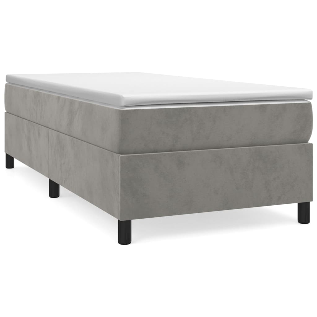 Struttura Letto a Rete a Molle Grigio Chiaro 90x190 cm Velluto - homemem39