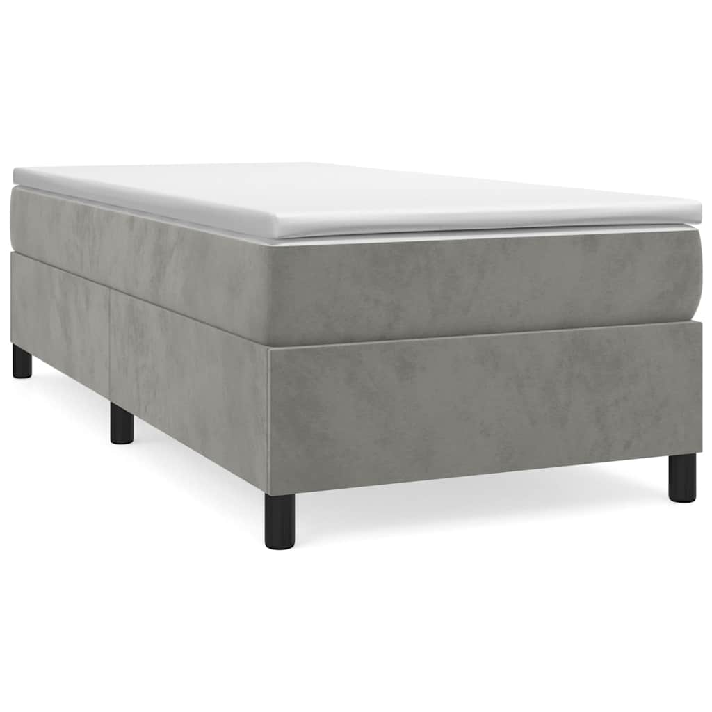 Struttura Letto a Rete a Molle Grigio Chiaro 90x190 cm Velluto