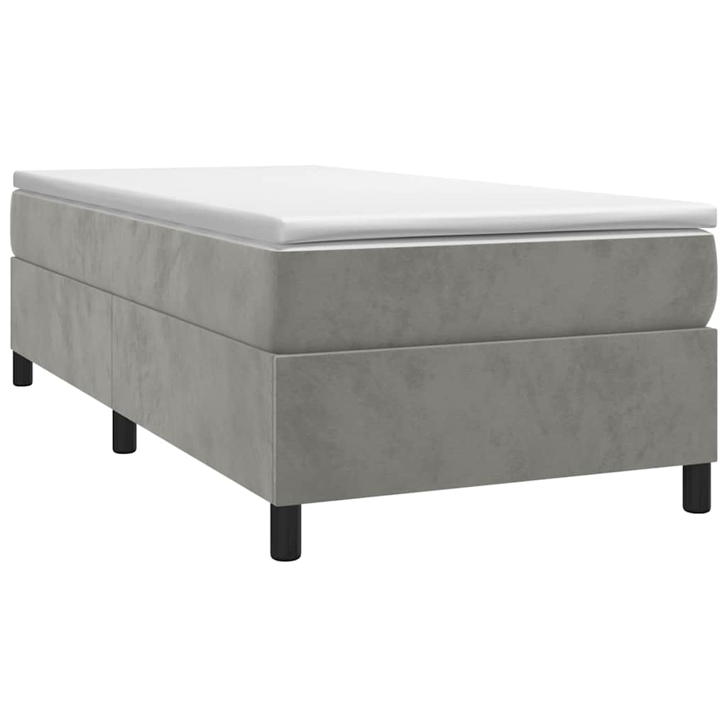 Struttura Letto a Rete a Molle Grigio Chiaro 90x190 cm Velluto